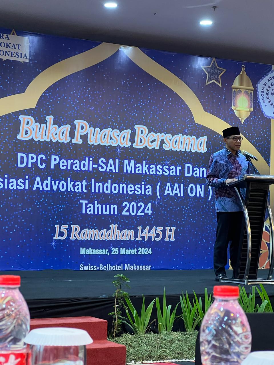 Dalam menyambut bulan Ramadhan DPC PERADI SAI Makassar buka puasa bersama dengan Asosiasi Advokat Indonesia (AAI On) Makassar untuk jalin silatuhrami, yang di adakan di Makassar di Swiss-Belhotel, Makassar pada 25 Maret 2024