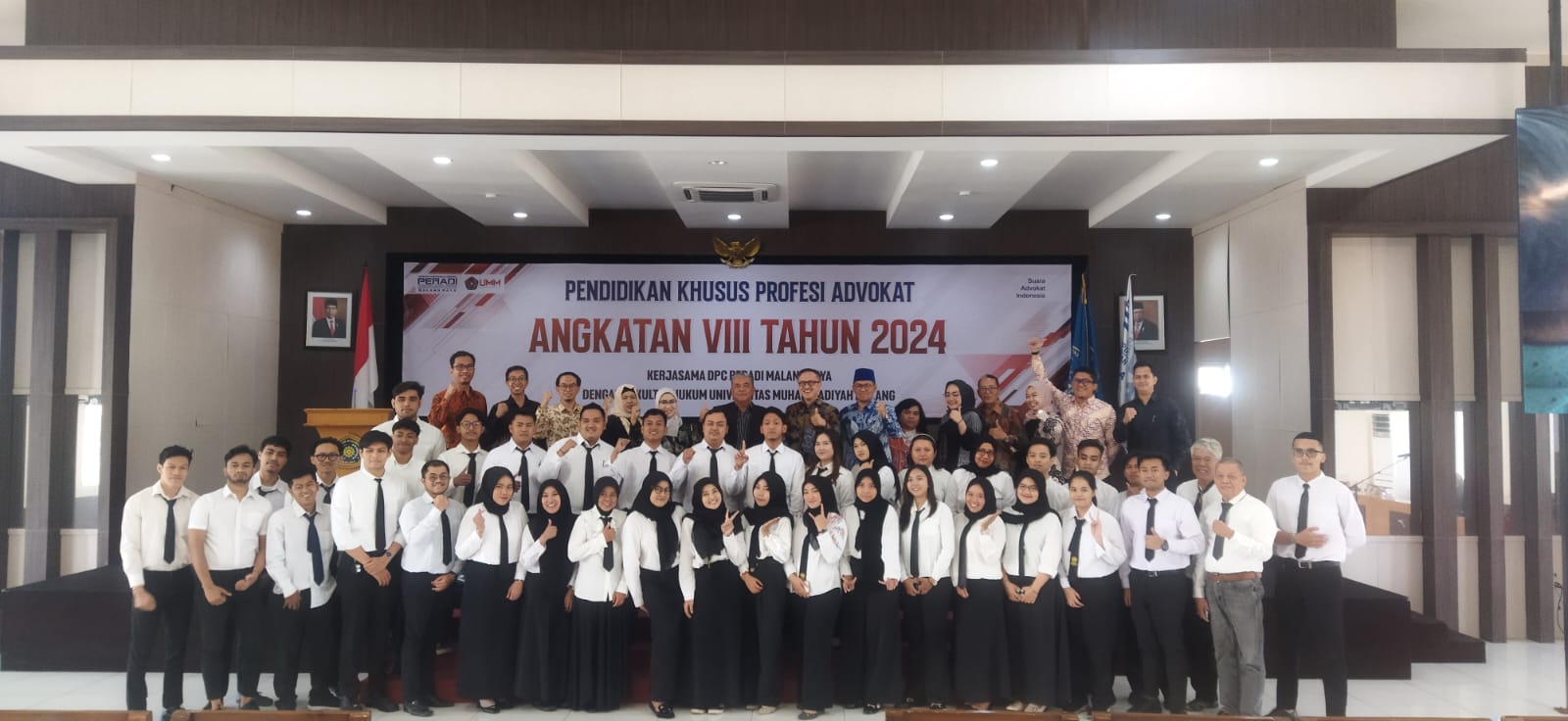 kerjasama DPC Peradi SAI Malang Raya dengan Fakultas Hukum Universitas Muhammadiyah Malang dalam membuka PKPA angkatan VIII tahun 2024, pada 07 September 2024