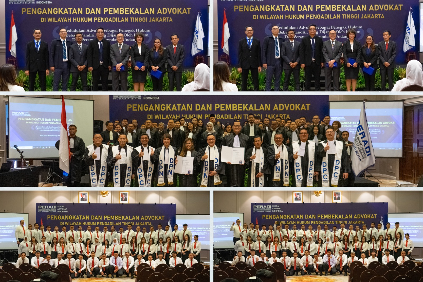 DPC PERADI SAI Jakarta Selatan telah melaksanakan Pengangkatan di Hotel Swiss Belinn, Cawang dan Pengambilan Sumpah Advokat di Pengadilan Tinggi DKI Jakarta untuk Angkatan ke VII pada 18 Februari s/d 20 Februari 2025, dengan jumlah peserta yang dilantik sebanyak 57 orang.